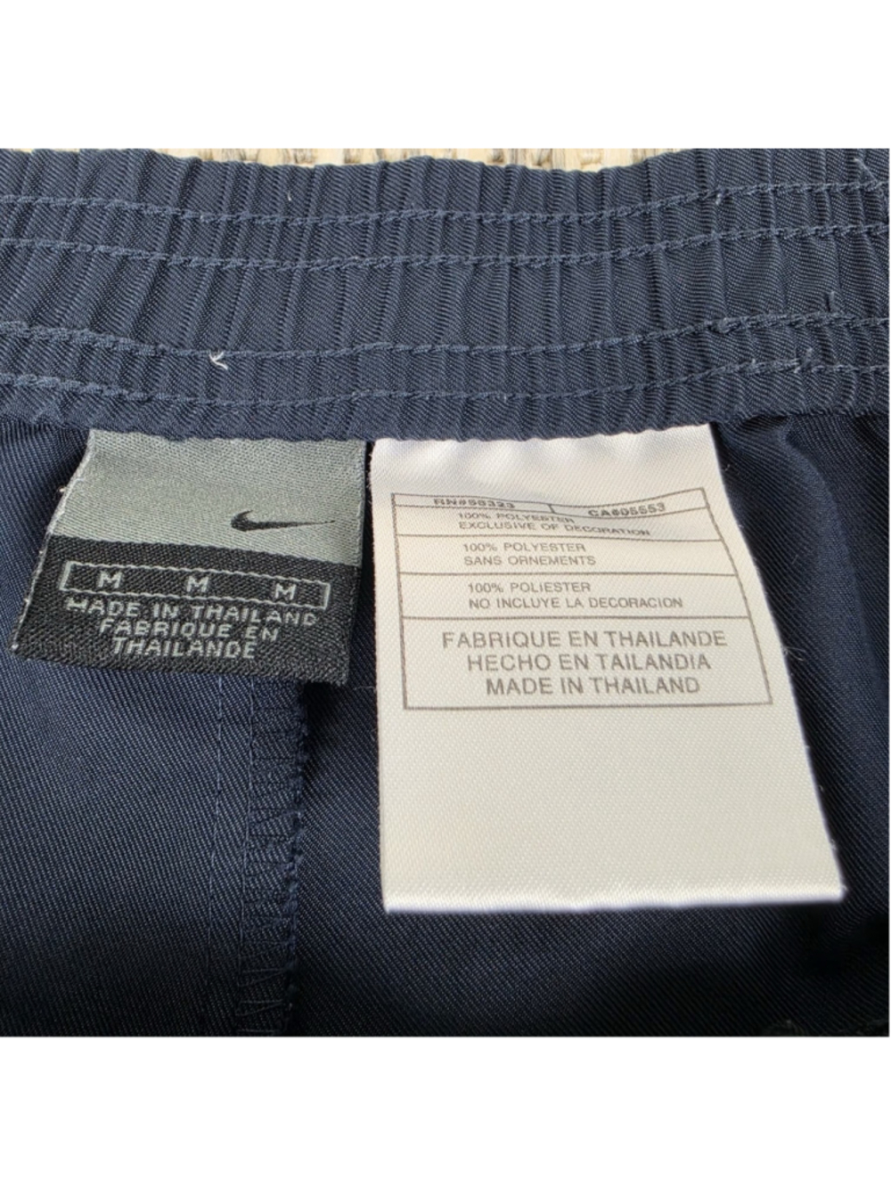 Nike Tennis Navy Athletic Shorts Mens Medium Swoosh Zip Pocket Vintage - Picture 5 of 9
